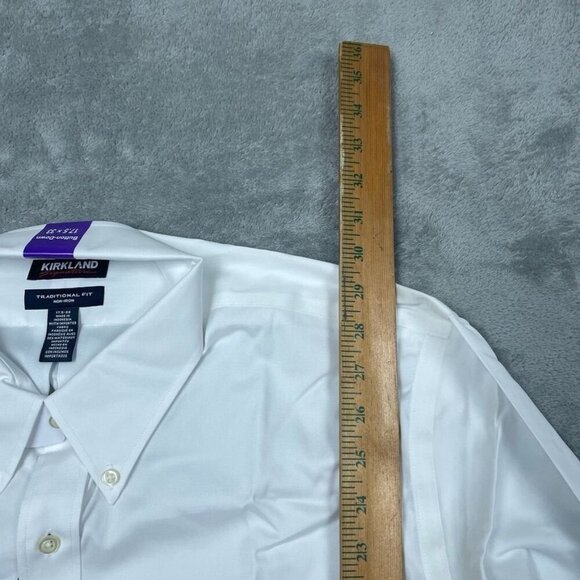 Kirkland Signature Men’s Traditional Fit Non-Iron White Dress Shirt 17.5 6995 - Picture 3 of 7